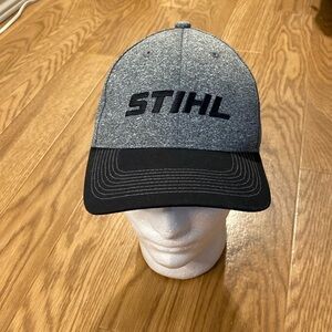 Stihl Tools Hat  Cap Strap Back Gray Black Bill Limited Edition Adjustable NWOT